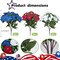 6 Bundles Red White Blue Artificial Outdoor Flowers, Silk Patriotic Floral UV Resistant Fake Geraniums Bouquets for Memorial, 4th of July Cemetery Decor Outdoor Porch Garden Decoration